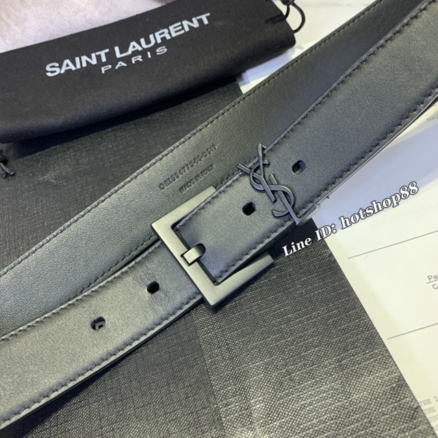 Saint Laurent女士皮帶 聖羅蘭金扣小牛皮腰帶  jjp1758